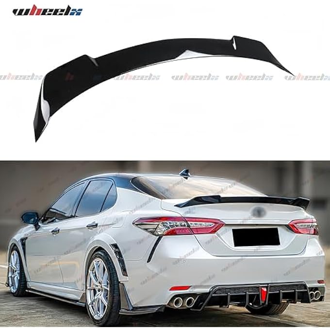 rayihni Rear Trunk Spoiler Compatible With 20182024 Toyota Camry Se Xse L Le Xle Hybrid Yofer V2 Fits For 1824 Sedan High Kick Spoiler Wing Lip Glossy Black - Image 5
