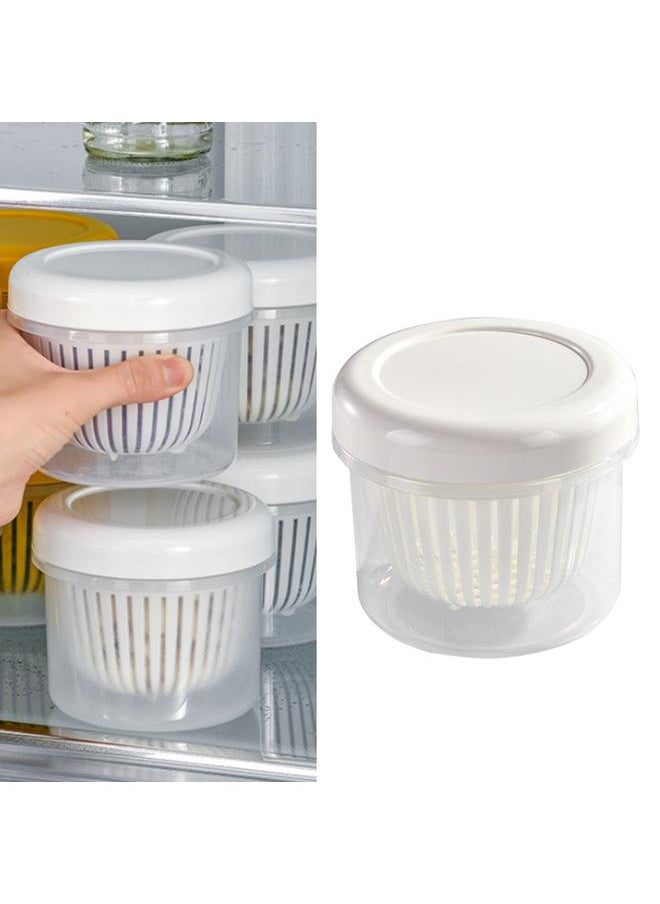 Thoraya Garlic Drain Sealed Box Multifunction Round Transparent Food Storage Containers with Drain Basket for Onion Ginger Garlic  - Image 4