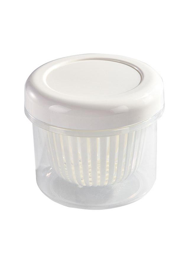Thoraya Garlic Drain Sealed Box Multifunction Round Transparent Food Storage Containers with Drain Basket for Onion Ginger Garlic  - Image 1