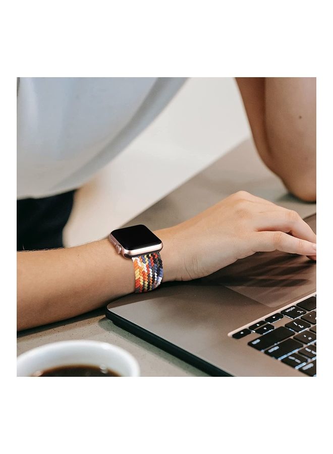 NIBEMINENT Nylon Solo Loop Strap Compatible with Apple Watch 44/42mm SE /Series 7/6/5/4/3/2/1 Colorful - Image 3