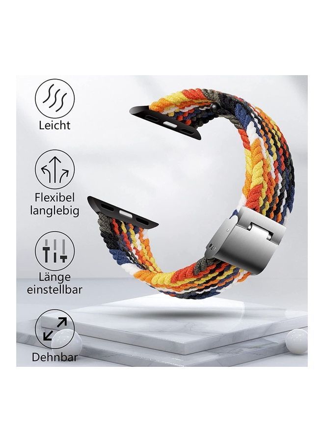 NIBEMINENT Nylon Solo Loop Strap Compatible with Apple Watch 44/42mm SE /Series 7/6/5/4/3/2/1 Colorful - Image 2