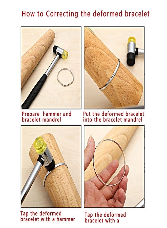 PHYHOO Jewelry Tool Wooden Oval Bracelet Sizing Bangle Mandrel Wire Wrapping Tool - Image 5