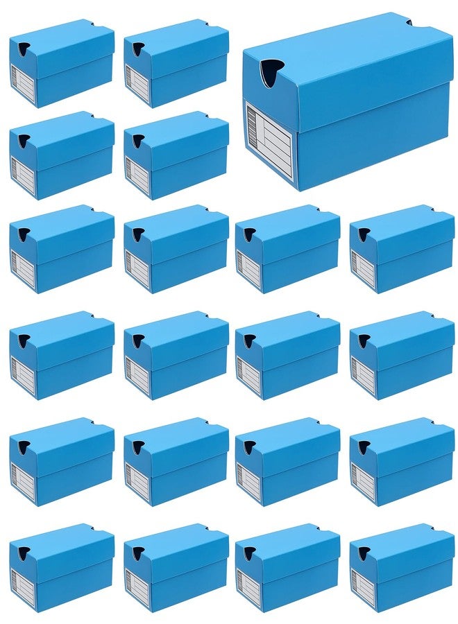 Foxtell 24 Pack Mini Sneaker Boxes for Party Favors 4.7 x 2.5 x 2 Inch Mini Shoe Gifts Boxes for Candies Cookies Snacks Sports Small Gift Case with Label for Wedding , Holiday, Birthday Party Favor (Blue - Image 1