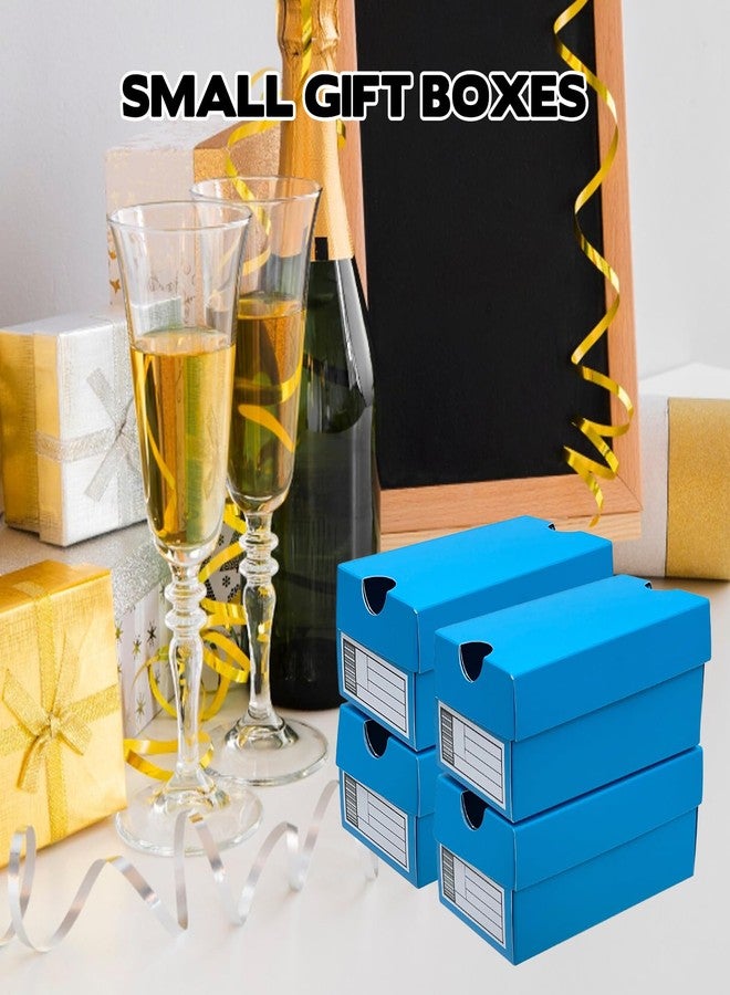 Foxtell 24 Pack Mini Sneaker Boxes for Party Favors 4.7 x 2.5 x 2 Inch Mini Shoe Gifts Boxes for Candies Cookies Snacks Sports Small Gift Case with Label for Wedding , Holiday, Birthday Party Favor (Blue - Image 5