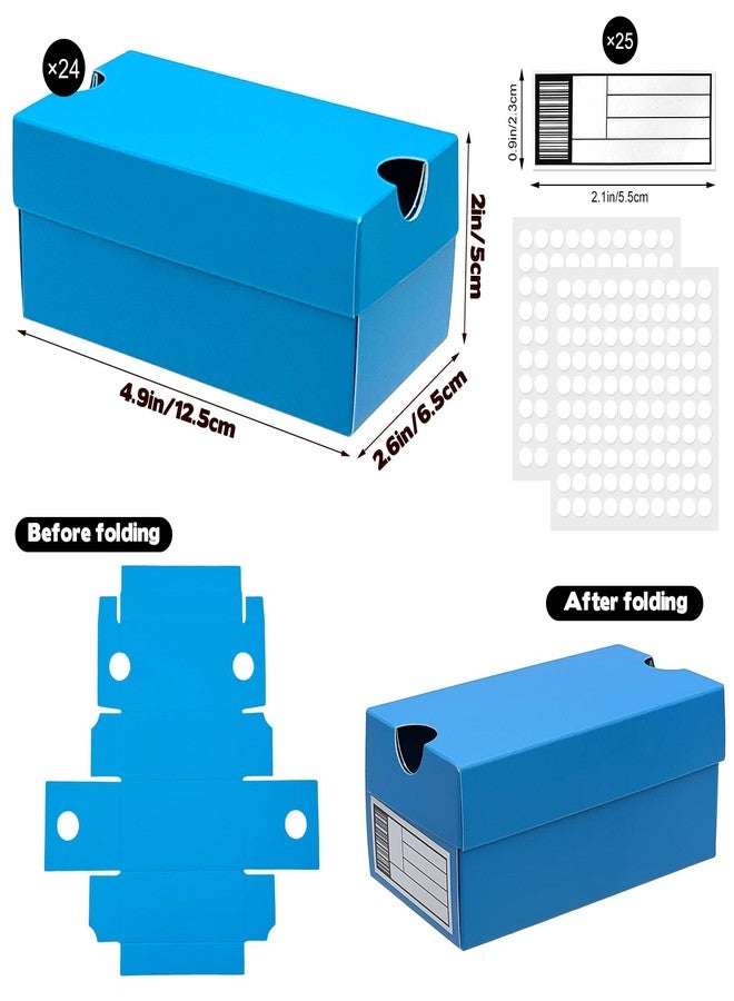 Foxtell 24 Pack Mini Sneaker Boxes for Party Favors 4.7 x 2.5 x 2 Inch Mini Shoe Gifts Boxes for Candies Cookies Snacks Sports Small Gift Case with Label for Wedding , Holiday, Birthday Party Favor (Blue - Image 2