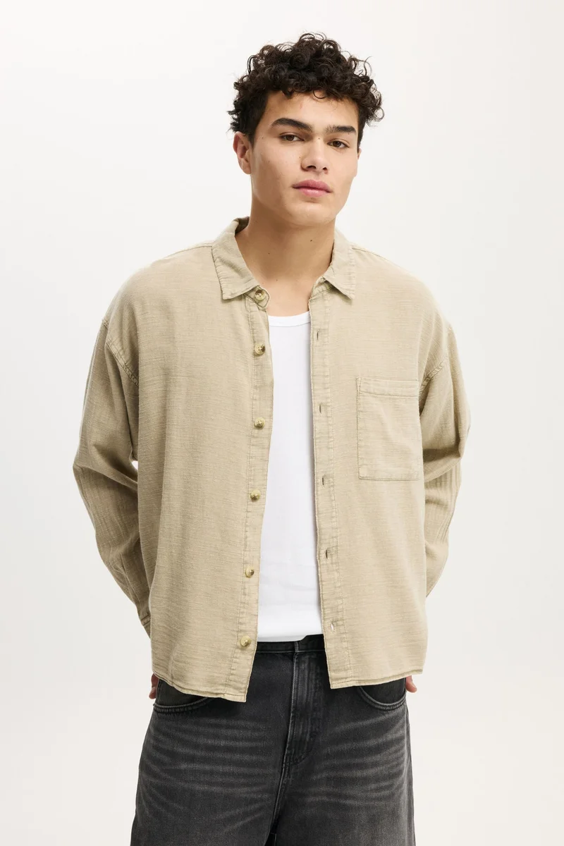 Cotton On WASHED LONG SLEEVE SHIRT