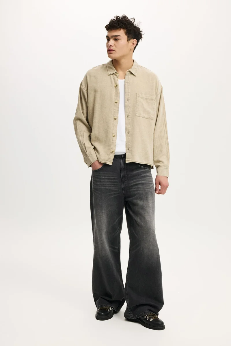 Cotton On WASHED LONG SLEEVE SHIRT