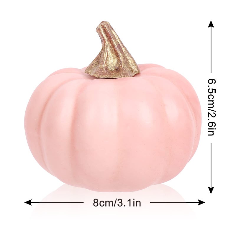 Whaline قرع صناعي من واهلين بالجملة - قرع وردي قديم - قرع واقعي مزيف من رغوة للزينة في الخريف والهالوين وحفلات المنزل واحتفالات عيد الشكر وزينة المطبخ وحفلات الزفاف (12 قطعة) - Image 2