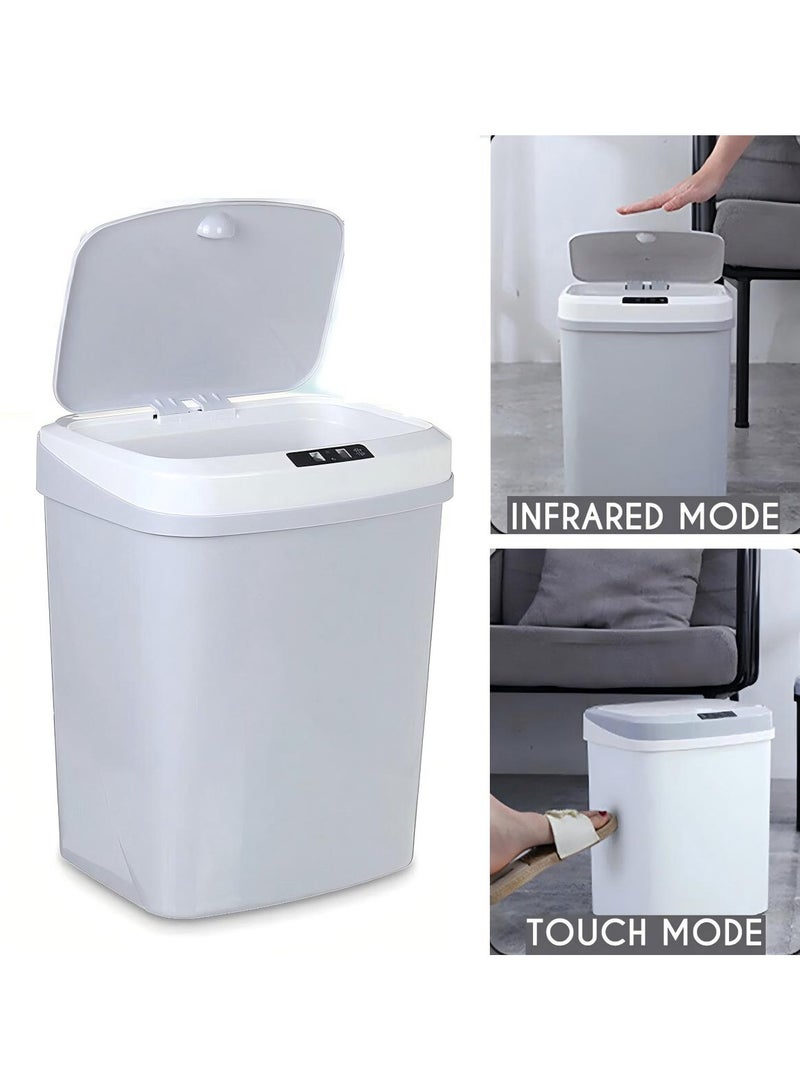 Rechargeable Induction Trash Can, Home Kitchen Electric Smart USB Rechargeable 3D Stereo Induction Full-Scale Open Lid Trash Can 16L  - Image 3