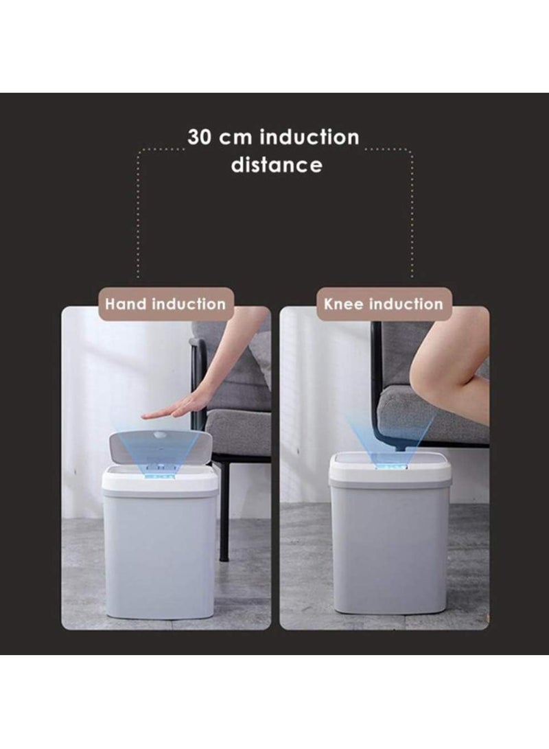 Rechargeable Induction Trash Can, Home Kitchen Electric Smart USB Rechargeable 3D Stereo Induction Full-Scale Open Lid Trash Can 16L  - Image 4