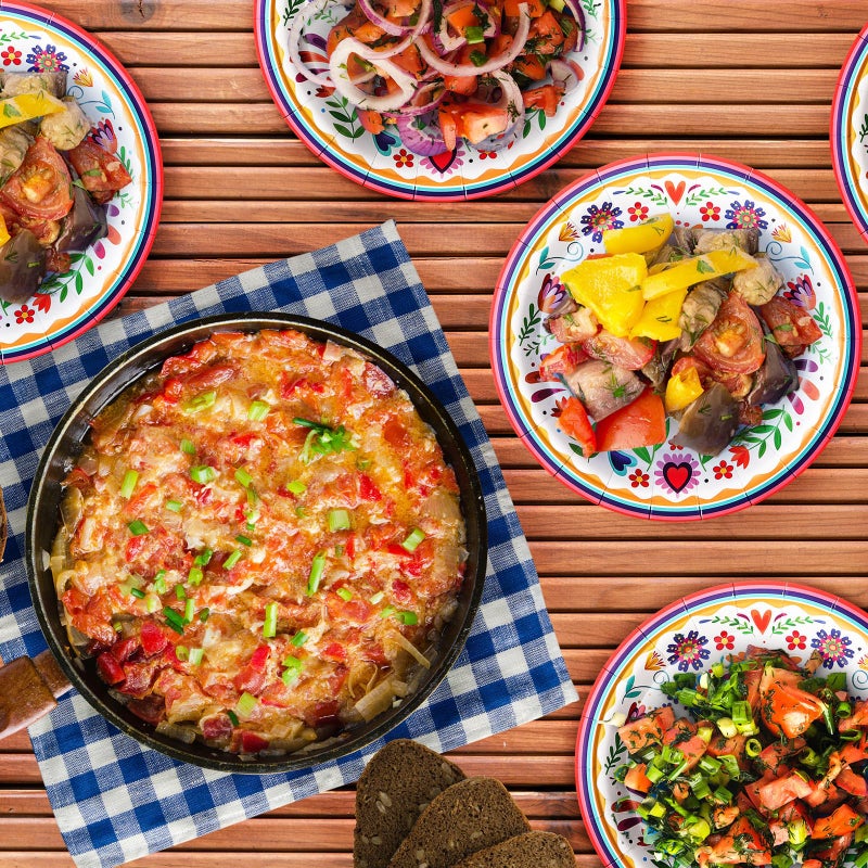 FillTouch 100 Pcs Mexican Paper Plates 7 Inch Disposable Fiesta Cake Dessert Plates Cinco De Mayo Party Decorations for Taco Tuesday Birthday Party Supplies(White Mandala) - Image 5