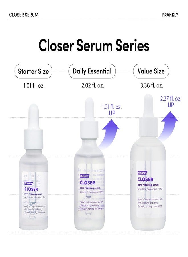 FRANKLY Closer Serum Mega Jumbo | Pore Minimizer Serum | 9 Peptides, Vegan Collagen, Adenosine, PHA | Korean Pore Minimizer for Glass Skin, Anti-Aging, Hydration, Elasticity | 3.38 fl oz - Image 3