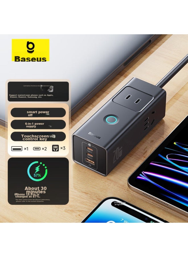 Baseus 20w Gan Charger Fast Charging Power Strip/extension Cord/outlet/power Board/extension Cord/portable Multi-functional Wired Desktop Charging Station/desk Socket - Image 1