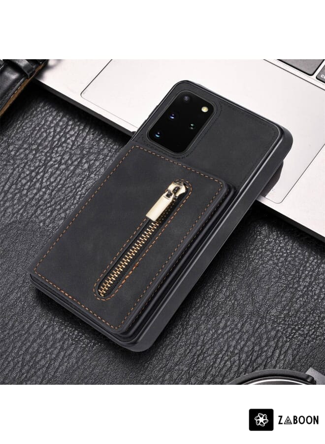 Zaboon Protective Case For Samsung Galaxy A21s Multifunctional Retro Frosted Horizontal Flip Leather Case with Card Slot & Holder & Zipper Wallet & Photo Frame & Lanyard  - Image 2