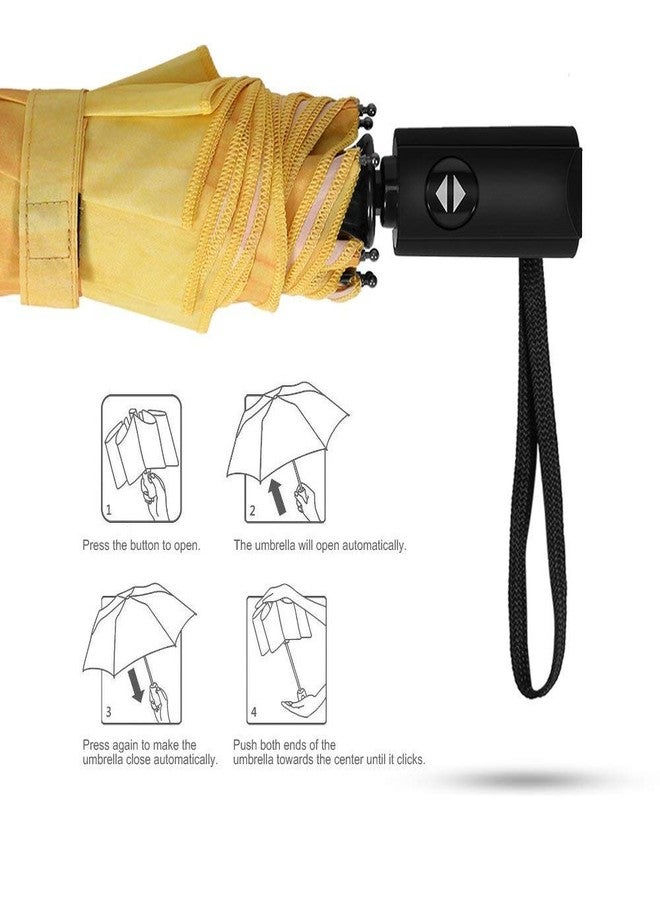 YumSur Automatic Umbrellas - Windproof Lightweight Travel Compact Folding Umbrella Sunflower Design, Reinforced Canopy, Auto Open/Close, for Business and Travels or Summer Wedding Gifts - Image 5