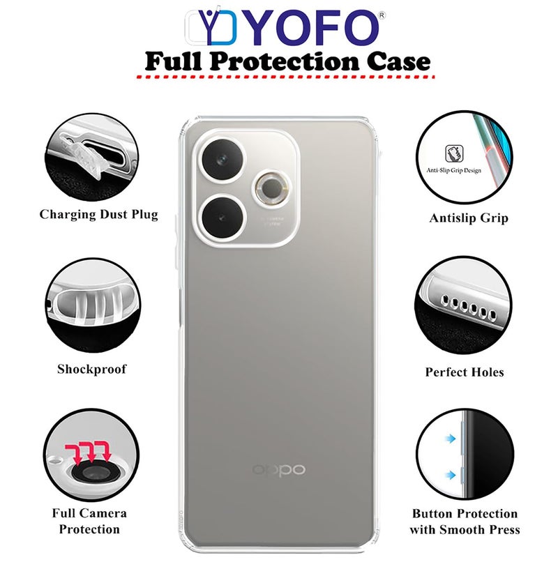 YOFO Silicon Back Cover Case for Oppo A5 Pro (5G) (Transparent) Camera Protection with Dust Plug - Image 2