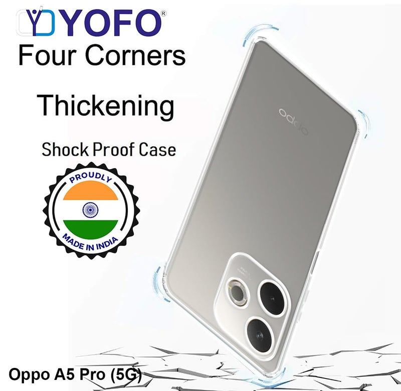 YOFO Silicon Back Cover Case for Oppo A5 Pro (5G) (Transparent) Camera Protection with Dust Plug - Image 4