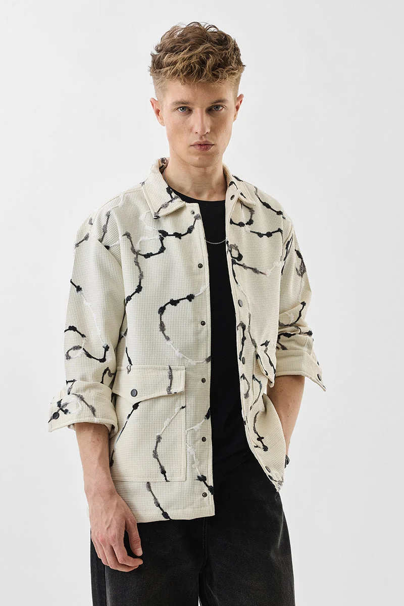 SNITCH جاكيت بيج بقصة مريحة بتصميم تجريدي