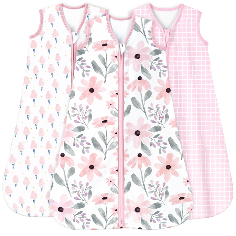 Yoofoss Baby Sleep Sack 12-18 Months 0.5 Tog Wearable Blanket for Baby, 3 Pack 100% Organic Cotton Infant Toddler Sleeping Sack 2-Way Zipper Lightweight Sleep Sack - Image 1