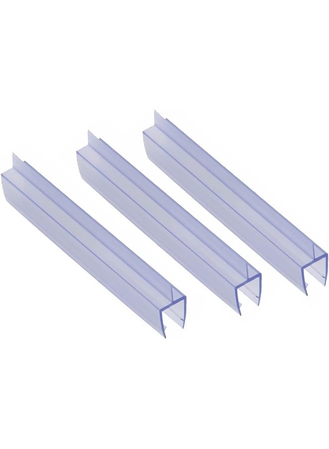 Biella Translucent Weather Stripping Seal Sweep With Drip Rail Shower Door Pvc Silicone Lip Seal Strip For 10Mm Frame-Less Glass 2 Meter X 3Pcs 10Mm Glass Shape Center Lip  - Image 1