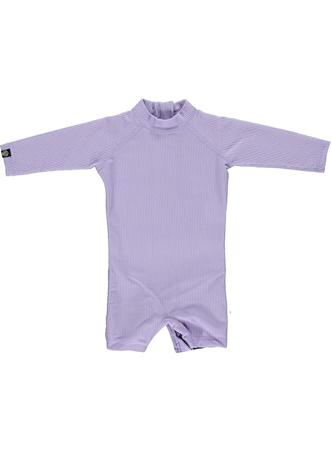 BEACH & BANDITS Ribbed Baby Swimsuit For Girl Xx Small Lavender - Image 1