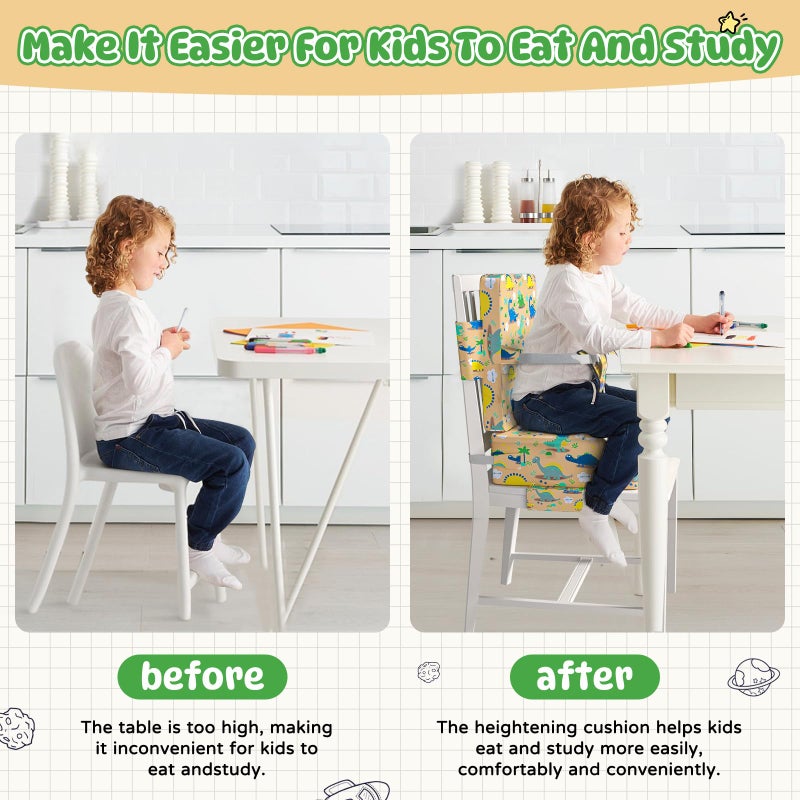 Redcoutt Booster Seat for Dining Table, Toddler Booster Seat for Dining Table with Safety Buckles, Anti-Scratch Easy Cleaning Toddler Seat for Table - Image 2