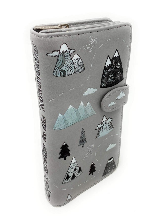 Shag Wear Life Is Better In The Mountains Large Wallet For Women Grey 7  - Image 1