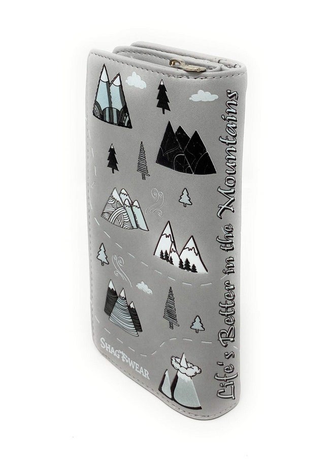 Shag Wear Life Is Better In The Mountains Large Wallet For Women Grey 7  - Image 2
