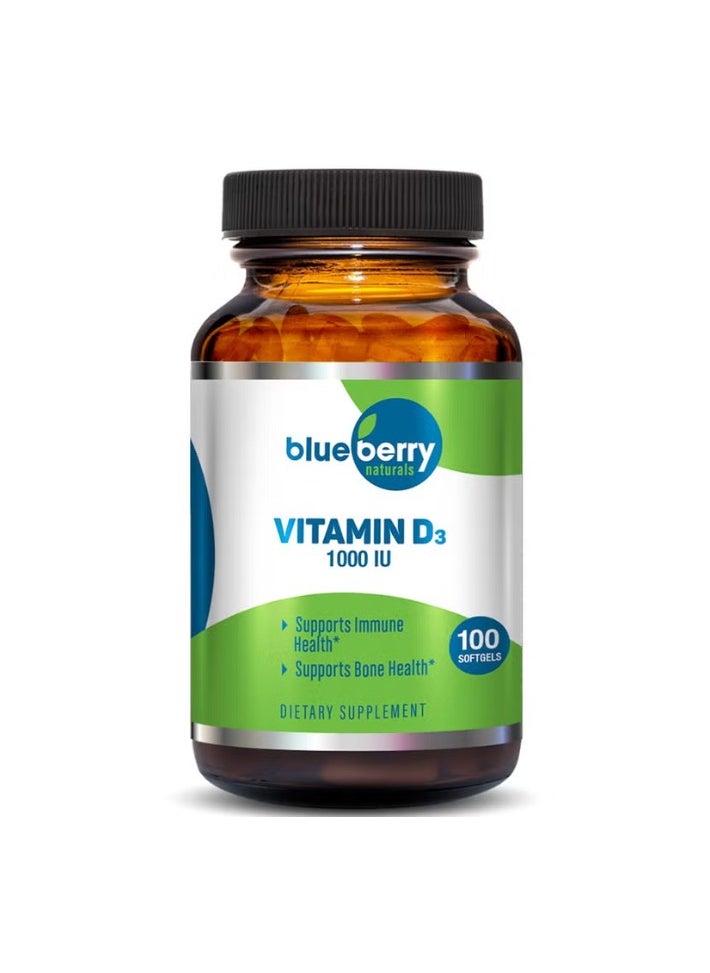 blueberry NATURALS - Blueberry Naturals Vitamin D3 1000 IU Softgels 100's - Image 1