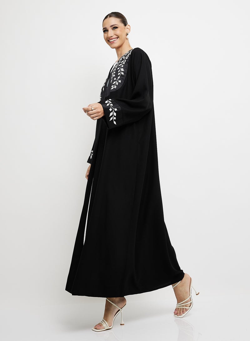 روزيت عباية عباية مزينة بالتطريز مع شيلة  - Image 5