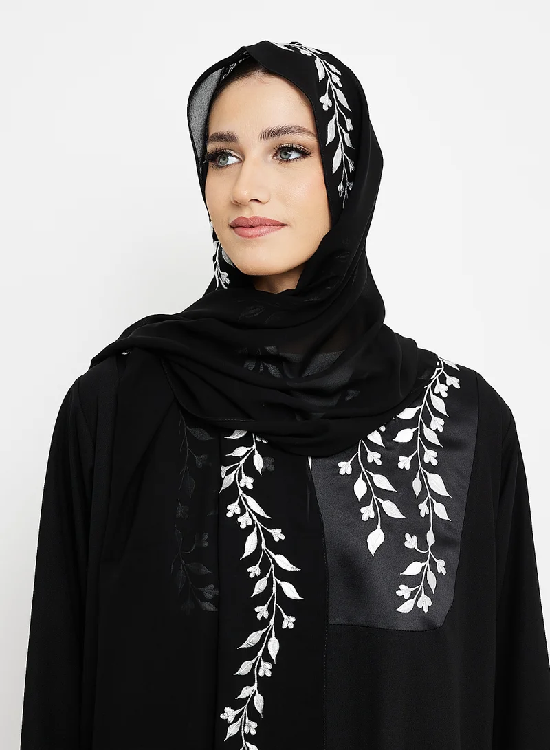 روزيت عباية عباية مزينة بالتطريز مع شيلة