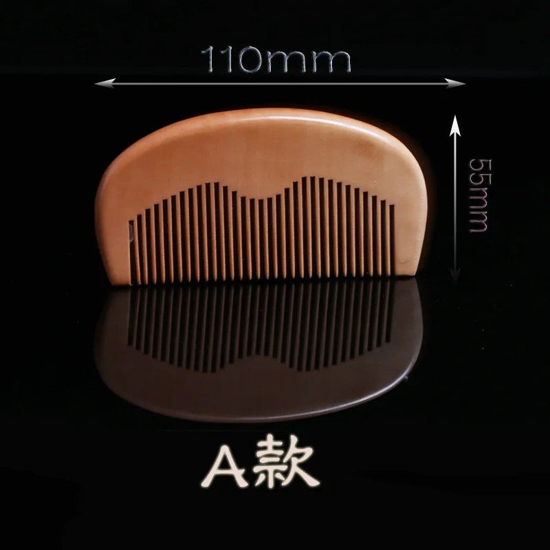 Y&D Peach Wood Hair Brush Natural Massage Carve Hairbrush Anti-static Comb Health Care Hairbrushes for All Hair Types - Image 3