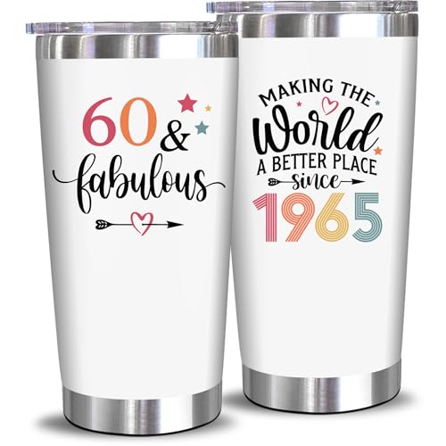 NewEleven 60th Birthday Gifts For Women - 1965 60th Birthday Decorations For Woman - 60 Year Old Gifts For Women, Mom, Wife - 20 Oz Tumbler - Image 1
