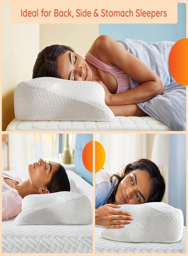 سليبي هيد وسادة Sleepyhead Yawn Winged 3D Support Butterfly المصنوعة من إسفنج الذاكرة - دعم مريح للرقبة والكتفين، وتخفيف آلام العظام، وتبريد عالي الكثافة | 26 × 15 بوصة | أبيض | ضمان لمدة عام - Image 3