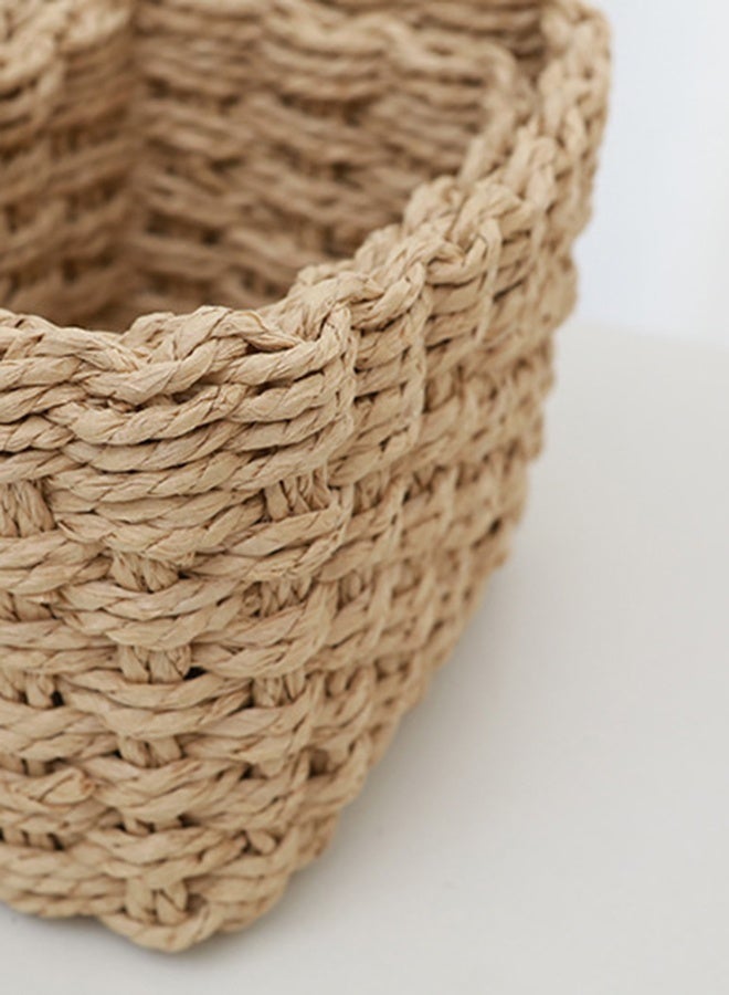 Haidue 3PCS Paper Rope Woven Storage Baskets Nordic Rectangular Organization Bins for Desktop Kitchen Bathroom Living Room - Image 4