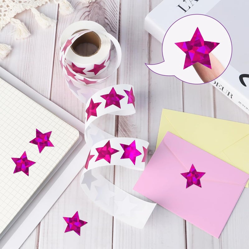 Imeepa 500 PCS Holographic Purple Star Stickers, 1 inch Self Adhesive Metallic Glitter Foil Stickers Sparkly Star Sticker Reward Behavior Chart Labels for Kids Students Teachers Supplies - Image 3