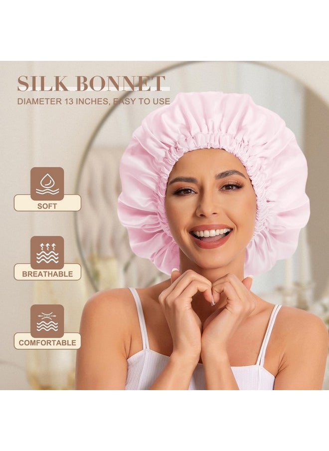 Edoneery Edoneery Satin Bonnet For Sleeping, Women's Silk Bonnet For Natural Hair, Navy, Pink, Black, Purple, Red, Washable, Breathable, Casual, Tennis, Spring, Summer  - Image 2