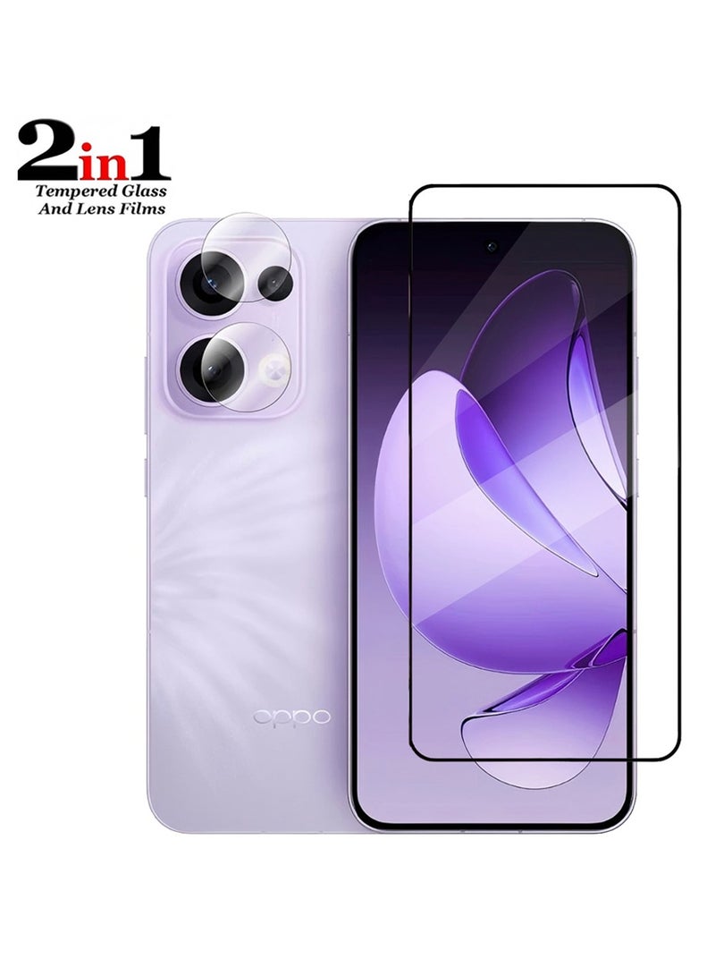 CoomBe 2 in 1 for OPPO Reno 13 Tempered Glass Screen Protector with Camera Lens Film, HD Tempered Glass Film, Anti Scratch Screen Protector Film  - Image 1
