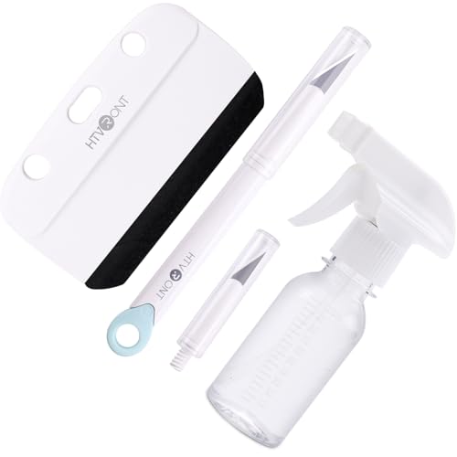 HTVRONT Window Film Kit - 4 Pcs Window Privacy Film Installation Tools, Easy to Apply Glass & Car Windows Tint Kit, Includes Felt Squeegee, Detachable Knife & 1 Extra Blade, 100ML Spray Bottle - Image 1