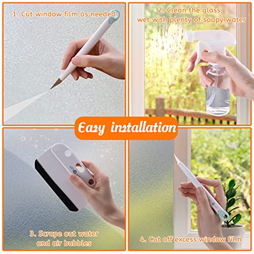 HTVRONT Window Film Kit - 4 Pcs Window Privacy Film Installation Tools, Easy to Apply Glass & Car Windows Tint Kit, Includes Felt Squeegee, Detachable Knife & 1 Extra Blade, 100ML Spray Bottle - Image 3