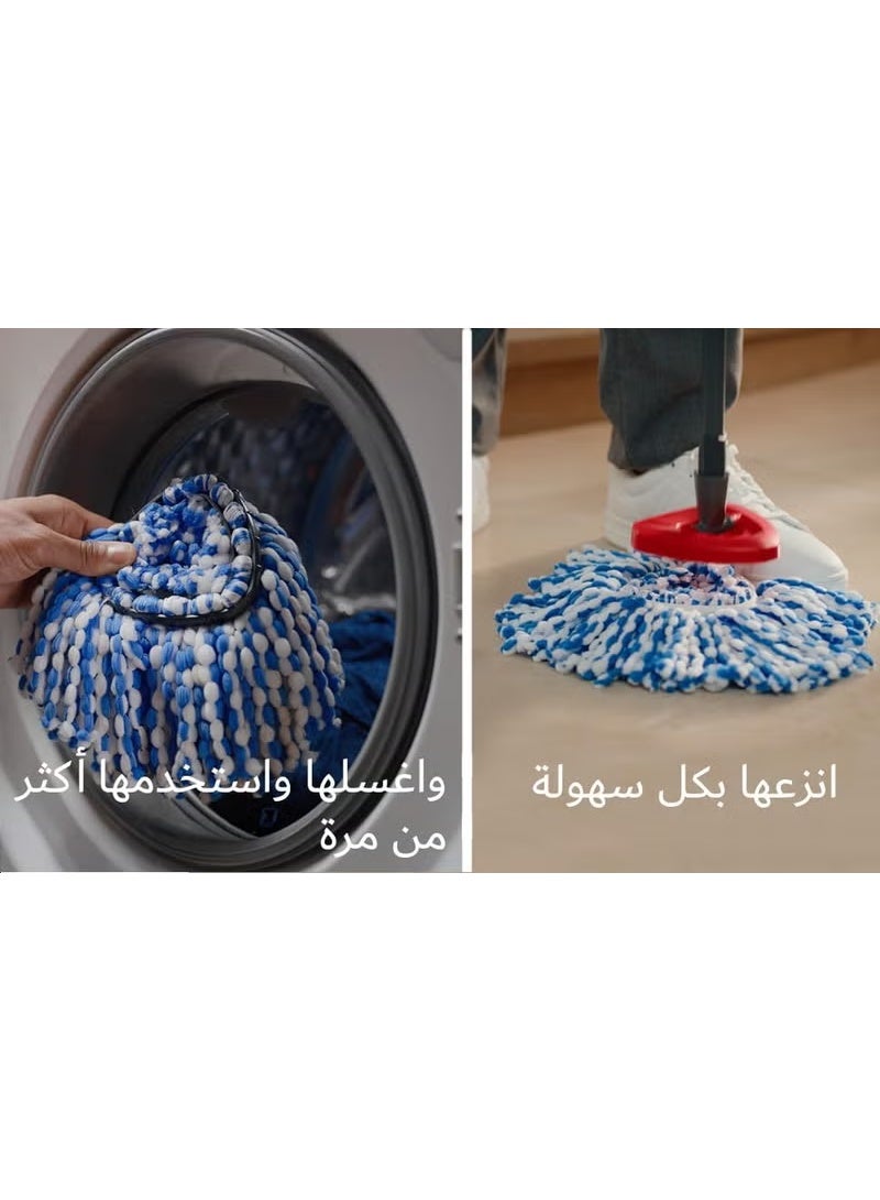 Vileda H2PRO Spin Mop System, Professional Spin Mop & Dual Bucket Cleaning System with Clean & Dirty Water Separation, Foot Pedal Spin & Triangle Head for Corner Cleaning - Image 3