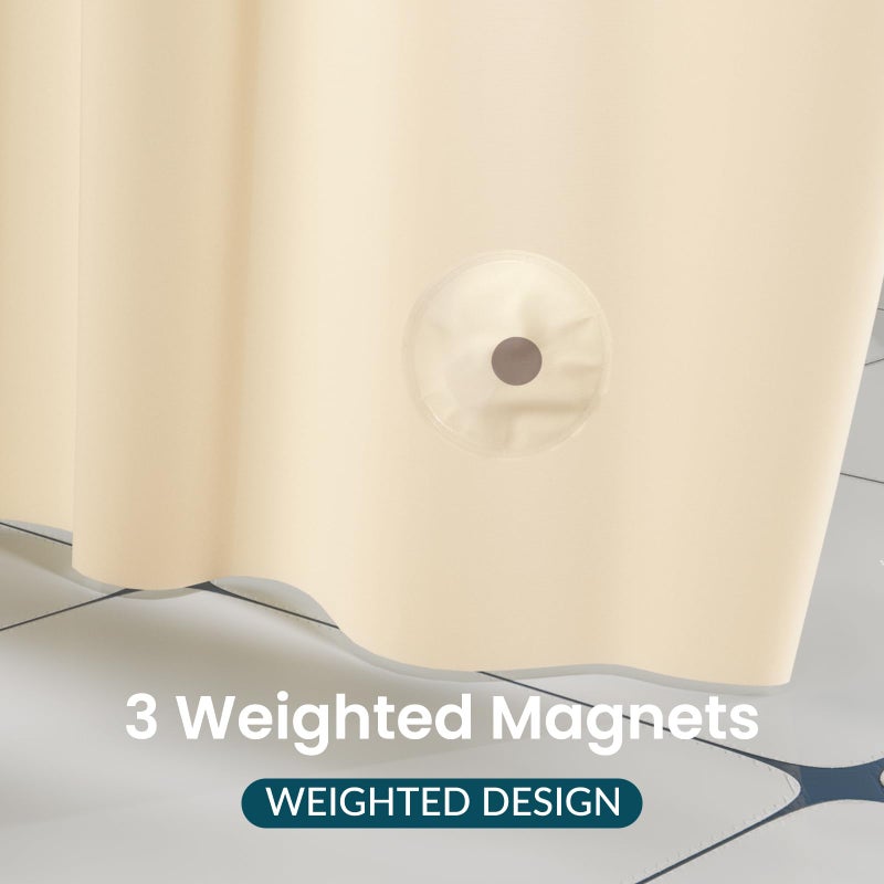 Titanker Plastic Shower Curtain Liner, 72x72 Beige Shower Liner Lightweight PEVA Shower Curtains for Bathroom, Waterproof Shower Liner with Magnets and Rustproof Grommets - Image 5