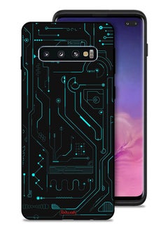 Tolwak غطاء حماية لهاتف Samsung Galaxy S10 Plus دوائر فنية رقمية بسيطة شاشات متعددة  - Image 1