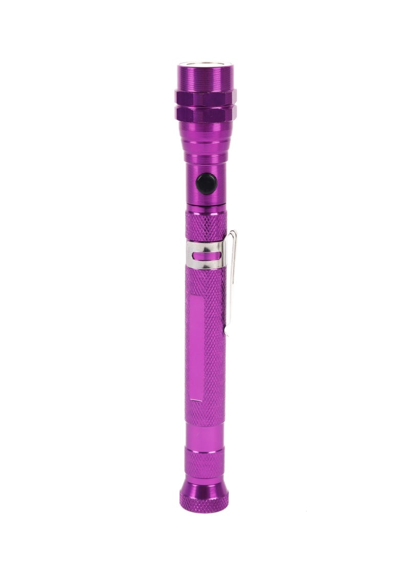 LUSTER - 2pc Extendable led flashlight with hanging clip and strong magnetic base purple - Image 1