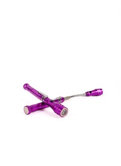 LUSTER 2pc Extendable led flashlight with hanging clip and strong magnetic base purple  - Image 1
