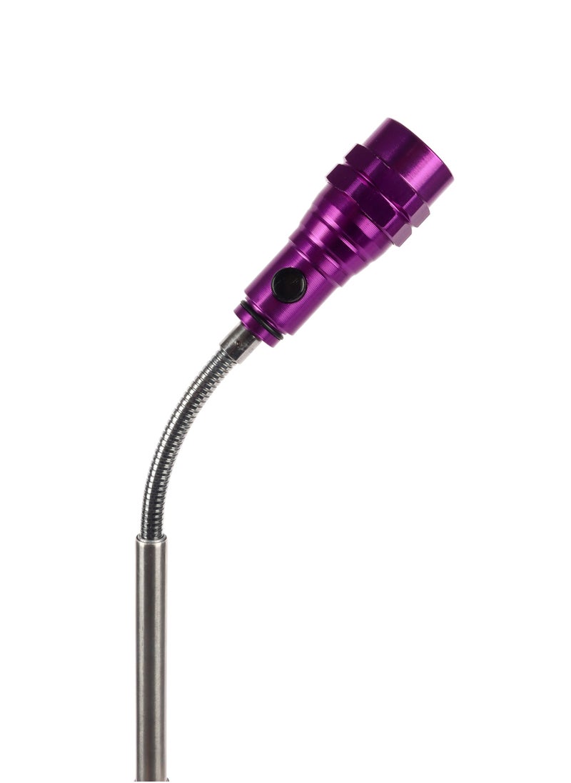 LUSTER - 2pc Extendable led flashlight with hanging clip and strong magnetic base purple - Image 1