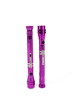 LUSTER 2pc Extendable led flashlight with hanging clip and strong magnetic base purple  - Image 3