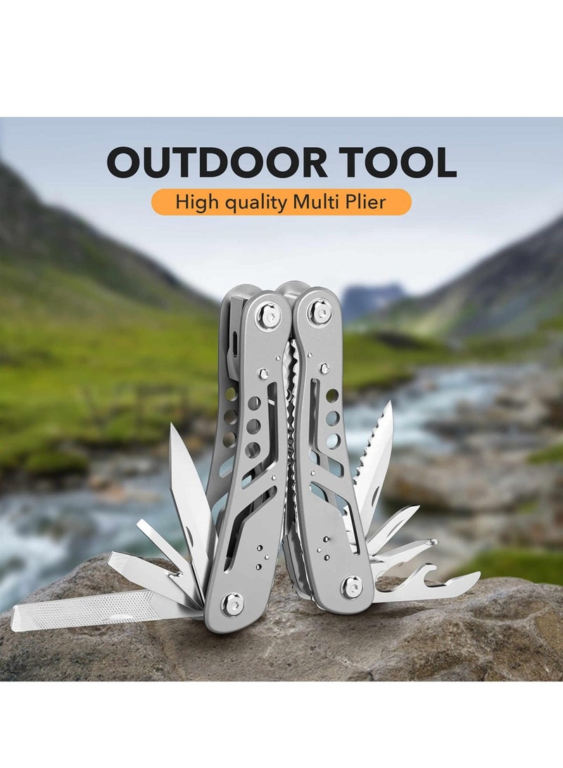 14-in-1 Multitool, Professional Stainless Steel Multi Tools with Safety Locking, Professional Stainless Steel Multitool Pliers Pocket Knife, Replaceable Bits Multitools for Outdoor, Camping - Image 3