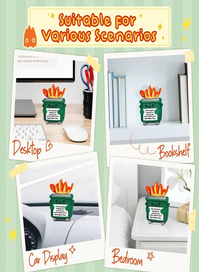 Quaintir Funny Farewell Gifts for Coworkers, Christmas Stocking Stuffers, Retirement Gifts for Women Men - Positive Crochet Dumpster Raging Fire, Coworker Leaving Going Away Goodbye Gift for Boss Friend - Image 5