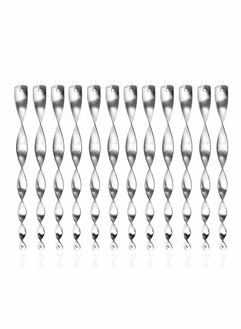 SOLARAE Reflective Rods Bird Repellent Device 12 pack, Deterrent Birds, Reflective Silver Wind Spiral to Keep Bird Away From Your House Window Garden - Image 1